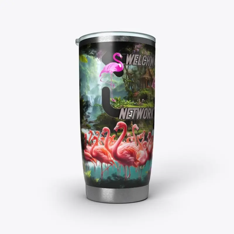 Flamingo flock tumbler